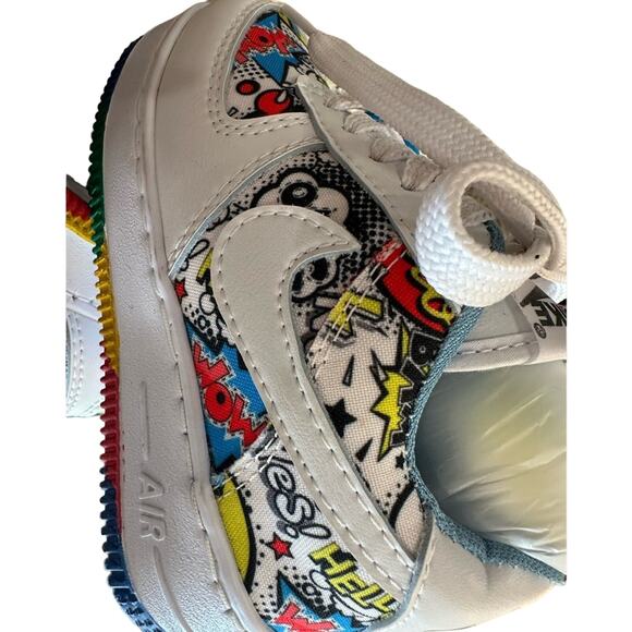 7C Toddler Nike Air Force 1 Custom Graffiti Comic Pop Art | ONE OF A KIND - Picture 10 of 15